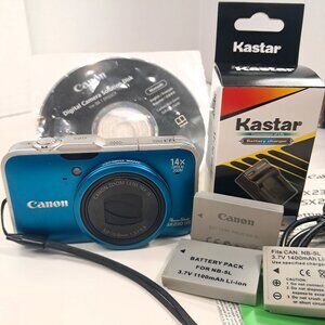 Canon Powershot SX230 HS blue digital camera point & shoot 12.1MP 14x Zoom WORKS